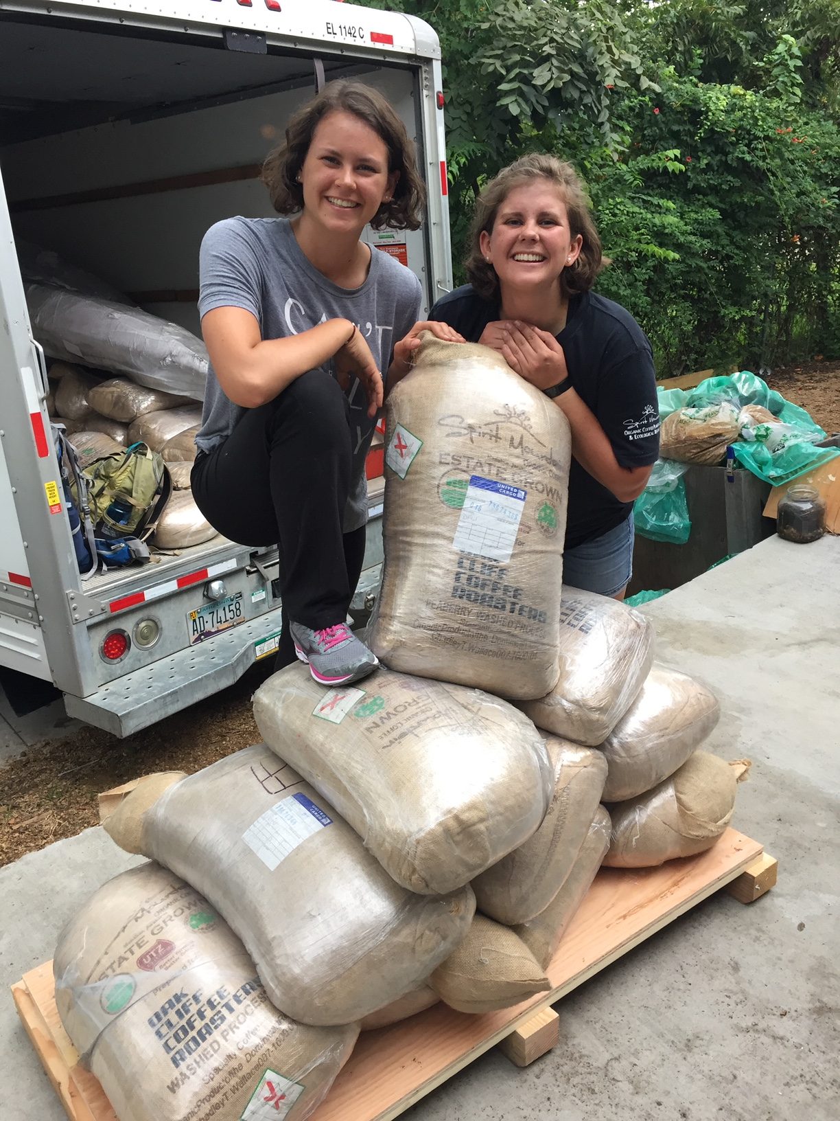 Personal delivery of Green Coffee to Spirit Mountain Roasting Partners Spirit Mountain Coffee